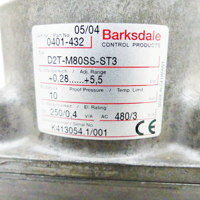 BARKSDALE D2T-M80SS-ST3 0401-432
